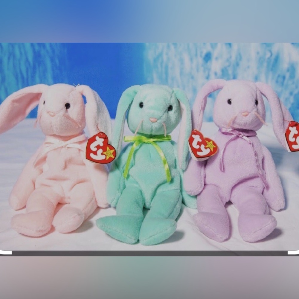 Ty Beanie Babies Hippity, Hoppity, & Floppity Bunny Trio - MINT with Tags